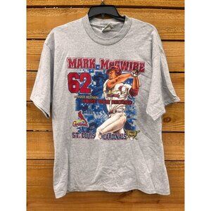 Vintage Lee Mark Mcgwire Single Season Home Run Record Shirt Sz XL